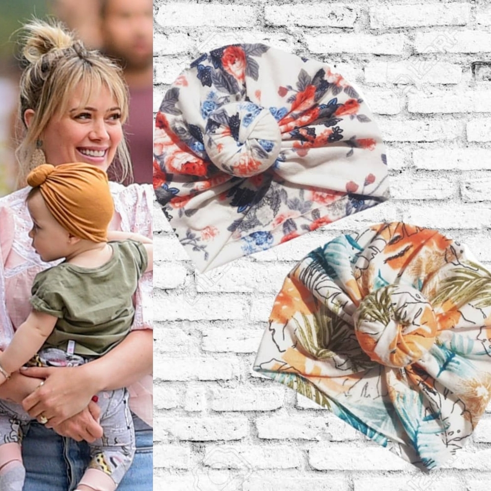 2PACK Top Knot Baby Hat